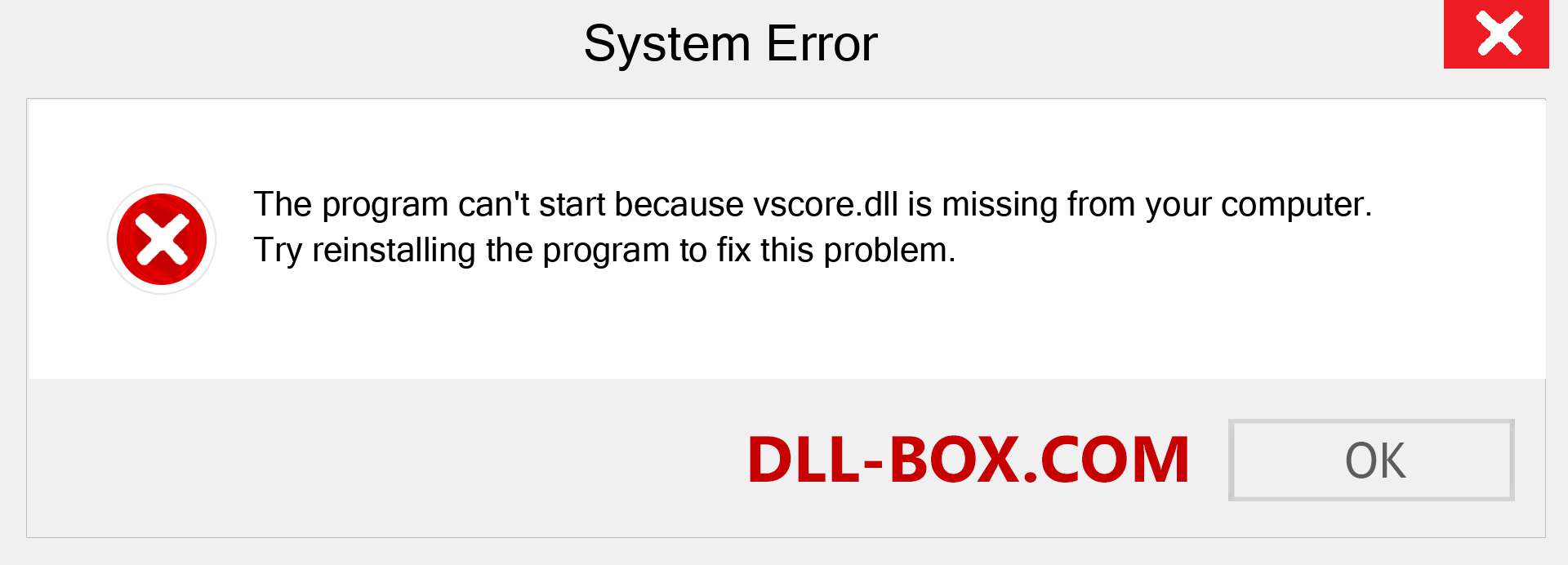  vscore.dll file is missing?. Download for Windows 7, 8, 10 - Fix  vscore dll Missing Error on Windows, photos, images